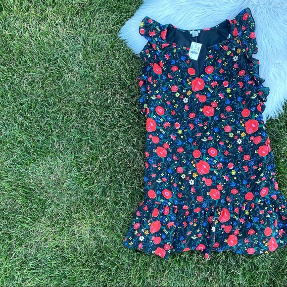 J. Crew factory floral flutter dress XXS - Picture 1 of 5